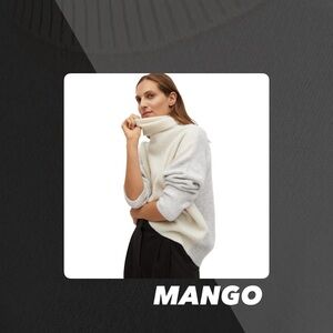 EUC Mango Colorblocked Turtleneck Sweater